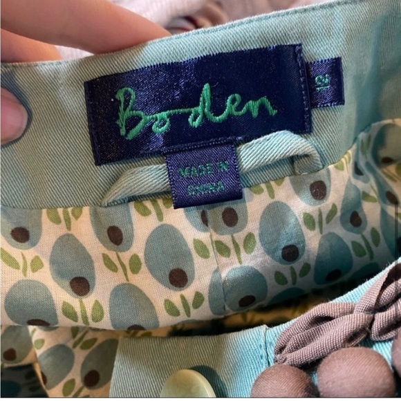 Boden Bauble Embellished Mid Length Spring Jacket Size 8 Teal FLAWED Lightweight - Picture 5 of 8